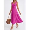 image:imagePRETTYGARDEN Summer Dresses for Women 2026 Spring Casual Sleeveless V Neck Pleated Midi Work Cocktail Wedding Guest DressRose Red