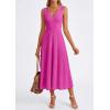 image:imagePRETTYGARDEN Summer Dresses for Women 2026 Spring Casual Sleeveless V Neck Pleated Midi Work Cocktail Wedding Guest DressRose Red