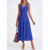 image:imagePRETTYGARDEN Summer Dresses for Women 2026 Spring Casual Sleeveless V Neck Pleated Midi Work Cocktail Wedding Guest DressRoyal Blue