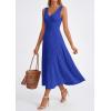 image:imagePRETTYGARDEN Summer Dresses for Women 2026 Spring Casual Sleeveless V Neck Pleated Midi Work Cocktail Wedding Guest DressRoyal Blue