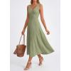 image:imagePRETTYGARDEN Summer Dresses for Women 2026 Spring Casual Sleeveless V Neck Pleated Midi Work Cocktail Wedding Guest DressSage Green