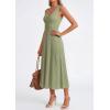 image:imagePRETTYGARDEN Summer Dresses for Women 2026 Spring Casual Sleeveless V Neck Pleated Midi Work Cocktail Wedding Guest DressSage Green
