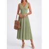 image:imagePRETTYGARDEN Summer Dresses for Women 2026 Spring Casual Sleeveless V Neck Pleated Midi Work Cocktail Wedding Guest DressSage Green