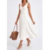 image:imagePRETTYGARDEN Summer Dresses for Women 2026 Spring Casual Sleeveless V Neck Pleated Midi Work Cocktail Wedding Guest DressWhite