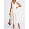 image:imagePRETTYGARDEN Summer Dresses for Women 2026 Spring Casual Sleeveless V Neck Pleated Midi Work Cocktail Wedding Guest DressWhite