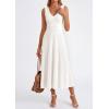 image:imagePRETTYGARDEN Summer Dresses for Women 2026 Spring Casual Sleeveless V Neck Pleated Midi Work Cocktail Wedding Guest DressWhite