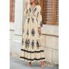 image:imagePRETTYGARDEN Womens 2026 Fall Wedding Guest Dresses Boho Floral Long Sleeve V Neck Flowy Elegant Maxi Dress Beach ClothesFloral Apricot Black