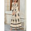 image:imagePRETTYGARDEN Womens 2026 Fall Wedding Guest Dresses Boho Floral Long Sleeve V Neck Flowy Elegant Maxi Dress Beach ClothesFloral Apricot Black