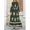 image:imagePRETTYGARDEN Womens 2026 Fall Wedding Guest Dresses Boho Floral Long Sleeve V Neck Flowy Elegant Maxi Dress Beach ClothesFloral Army Green Apricot