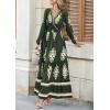 image:imagePRETTYGARDEN Womens 2026 Fall Wedding Guest Dresses Boho Floral Long Sleeve V Neck Flowy Elegant Maxi Dress Beach ClothesFloral Army Green Apricot