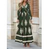 image:imagePRETTYGARDEN Womens 2026 Fall Wedding Guest Dresses Boho Floral Long Sleeve V Neck Flowy Elegant Maxi Dress Beach ClothesFloral Army Green Apricot