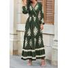 image:imagePRETTYGARDEN Womens 2026 Fall Wedding Guest Dresses Boho Floral Long Sleeve V Neck Flowy Elegant Maxi Dress Beach ClothesFloral Army Green Apricot