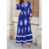 image:imagePRETTYGARDEN Womens 2026 Fall Wedding Guest Dresses Boho Floral Long Sleeve V Neck Flowy Elegant Maxi Dress Beach ClothesFloral Royal Blue White