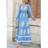 image:imagePRETTYGARDEN Womens 2026 Fall Wedding Guest Dresses Boho Floral Long Sleeve V Neck Flowy Elegant Maxi Dress Beach ClothesFloral Sky Blue Apricot