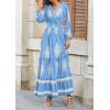 image:imagePRETTYGARDEN Womens 2026 Fall Wedding Guest Dresses Boho Floral Long Sleeve V Neck Flowy Elegant Maxi Dress Beach ClothesFloral Sky Blue Apricot