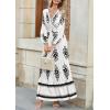 image:imagePRETTYGARDEN Womens 2026 Fall Wedding Guest Dresses Boho Floral Long Sleeve V Neck Flowy Elegant Maxi Dress Beach ClothesFloral White Black