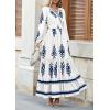 image:imagePRETTYGARDEN Womens 2026 Fall Wedding Guest Dresses Boho Floral Long Sleeve V Neck Flowy Elegant Maxi Dress Beach ClothesFloral White Blue