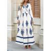 image:imagePRETTYGARDEN Womens 2026 Fall Wedding Guest Dresses Boho Floral Long Sleeve V Neck Flowy Elegant Maxi Dress Beach ClothesFloral White Blue