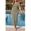 image:imagePRETTYGARDEN Womens 2026 Summer Bodycon Midi Dress Casual Striped Cap Sleeve Party Wedding Guest Dresses Vacation OutfitsStriped Army Green White