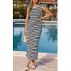 image:imagePRETTYGARDEN Womens 2026 Summer Bodycon Midi Dress Casual Striped Cap Sleeve Party Wedding Guest Dresses Vacation OutfitsStriped Black White