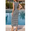 image:imagePRETTYGARDEN Womens 2026 Summer Bodycon Midi Dress Casual Striped Cap Sleeve Party Wedding Guest Dresses Vacation OutfitsStriped Black White