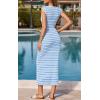 image:imagePRETTYGARDEN Womens 2026 Summer Bodycon Midi Dress Casual Striped Cap Sleeve Party Wedding Guest Dresses Vacation OutfitsStriped Light Blue White