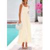 image:imagePRETTYGARDEN Womens 2026 Summer Spaghetti Strap Maxi Dresses Plaid Square Neck A Line Casual Beach Vacation Long SundressBeige