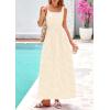 image:imagePRETTYGARDEN Womens 2026 Summer Spaghetti Strap Maxi Dresses Plaid Square Neck A Line Casual Beach Vacation Long SundressBeige