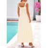 image:imagePRETTYGARDEN Womens 2026 Summer Spaghetti Strap Maxi Dresses Plaid Square Neck A Line Casual Beach Vacation Long SundressBeige