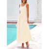 image:imagePRETTYGARDEN Womens 2026 Summer Spaghetti Strap Maxi Dresses Plaid Square Neck A Line Casual Beach Vacation Long SundressBeige