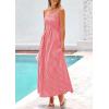 image:imagePRETTYGARDEN Womens 2026 Summer Spaghetti Strap Maxi Dresses Plaid Square Neck A Line Casual Beach Vacation Long SundressBrilliant Red