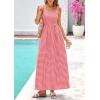 image:imagePRETTYGARDEN Womens 2026 Summer Spaghetti Strap Maxi Dresses Plaid Square Neck A Line Casual Beach Vacation Long SundressBrilliant Red
