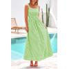 image:imagePRETTYGARDEN Womens 2026 Summer Spaghetti Strap Maxi Dresses Plaid Square Neck A Line Casual Beach Vacation Long SundressGreen