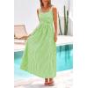 image:imagePRETTYGARDEN Womens 2026 Summer Spaghetti Strap Maxi Dresses Plaid Square Neck A Line Casual Beach Vacation Long SundressGreen