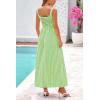 image:imagePRETTYGARDEN Womens 2026 Summer Spaghetti Strap Maxi Dresses Plaid Square Neck A Line Casual Beach Vacation Long SundressGreen