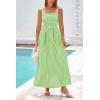 image:imagePRETTYGARDEN Womens 2026 Summer Spaghetti Strap Maxi Dresses Plaid Square Neck A Line Casual Beach Vacation Long SundressGreen