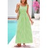 image:imagePRETTYGARDEN Womens 2026 Summer Spaghetti Strap Maxi Dresses Plaid Square Neck A Line Casual Beach Vacation Long SundressGreen
