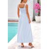 image:imagePRETTYGARDEN Womens 2026 Summer Spaghetti Strap Maxi Dresses Plaid Square Neck A Line Casual Beach Vacation Long SundressLight Blue