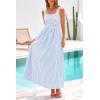 image:imagePRETTYGARDEN Womens 2026 Summer Spaghetti Strap Maxi Dresses Plaid Square Neck A Line Casual Beach Vacation Long SundressLight Blue