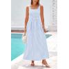 image:imagePRETTYGARDEN Womens 2026 Summer Spaghetti Strap Maxi Dresses Plaid Square Neck A Line Casual Beach Vacation Long SundressLight Blue