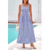 image:imagePRETTYGARDEN Womens 2026 Summer Spaghetti Strap Maxi Dresses Plaid Square Neck A Line Casual Beach Vacation Long SundressNavy