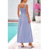 image:imagePRETTYGARDEN Womens 2026 Summer Spaghetti Strap Maxi Dresses Plaid Square Neck A Line Casual Beach Vacation Long SundressNavy