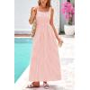 image:imagePRETTYGARDEN Womens 2026 Summer Spaghetti Strap Maxi Dresses Plaid Square Neck A Line Casual Beach Vacation Long SundressPink
