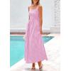 image:imagePRETTYGARDEN Womens 2026 Summer Spaghetti Strap Maxi Dresses Plaid Square Neck A Line Casual Beach Vacation Long SundressPink Purple