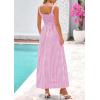 image:imagePRETTYGARDEN Womens 2026 Summer Spaghetti Strap Maxi Dresses Plaid Square Neck A Line Casual Beach Vacation Long SundressPink Purple