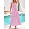 image:imagePRETTYGARDEN Womens 2026 Summer Spaghetti Strap Maxi Dresses Plaid Square Neck A Line Casual Beach Vacation Long SundressPink Purple