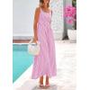 image:imagePRETTYGARDEN Womens 2026 Summer Spaghetti Strap Maxi Dresses Plaid Square Neck A Line Casual Beach Vacation Long SundressPink Purple