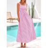 image:imagePRETTYGARDEN Womens 2026 Summer Spaghetti Strap Maxi Dresses Plaid Square Neck A Line Casual Beach Vacation Long SundressPink Purple
