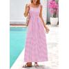 image:imagePRETTYGARDEN Womens 2026 Summer Spaghetti Strap Maxi Dresses Plaid Square Neck A Line Casual Beach Vacation Long SundressPink Purple