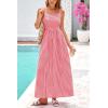 image:imagePRETTYGARDEN Womens 2026 Summer Spaghetti Strap Maxi Dresses Plaid Square Neck A Line Casual Beach Vacation Long SundressRed
